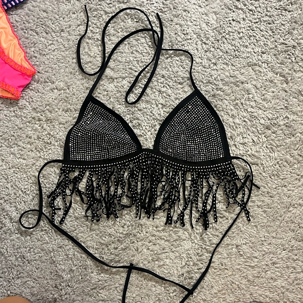 S SHEIN Fringe Top